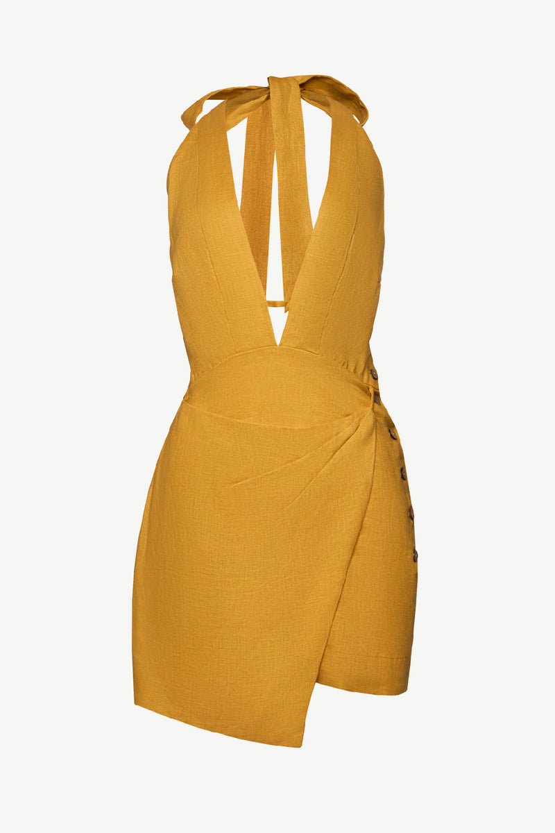 KAILI Linen Mini Dress Sun | Slow Fashion | WUESTE